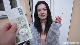 Amateur teen fucks for cash